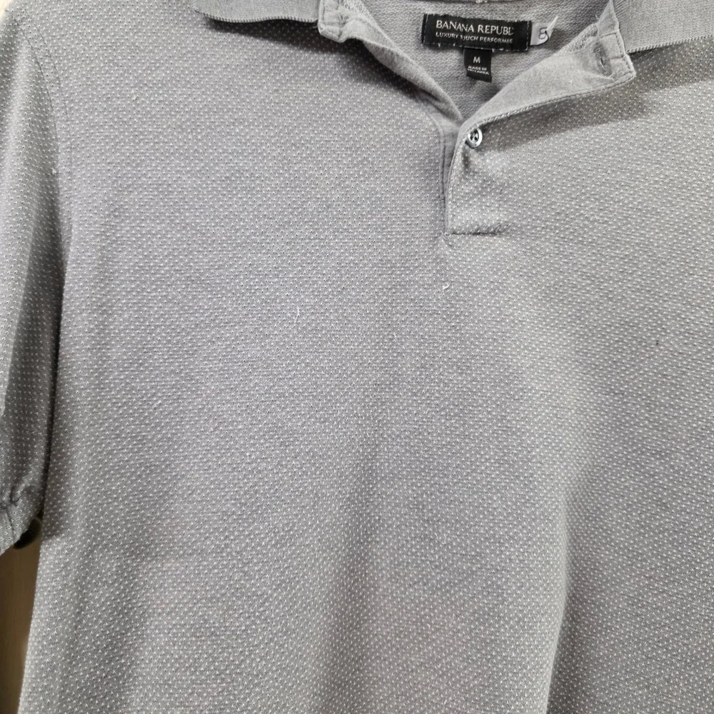 Banana Republic Mens Luxury Touch Performance Polo Shirt Lot 2 Sage Green Grey M